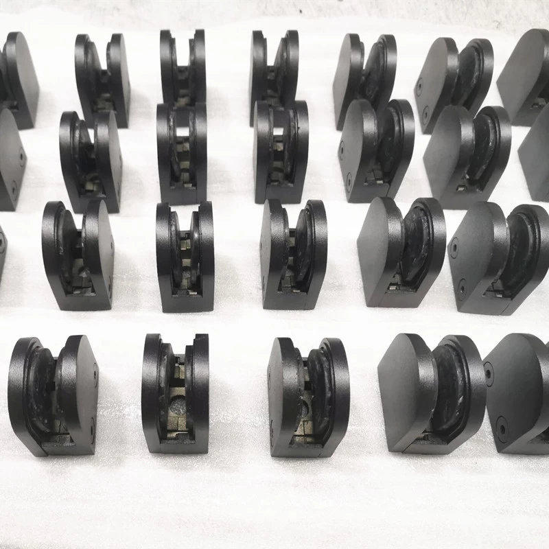 Matte Black No-Drill Stainless Steel Glass Clamps
