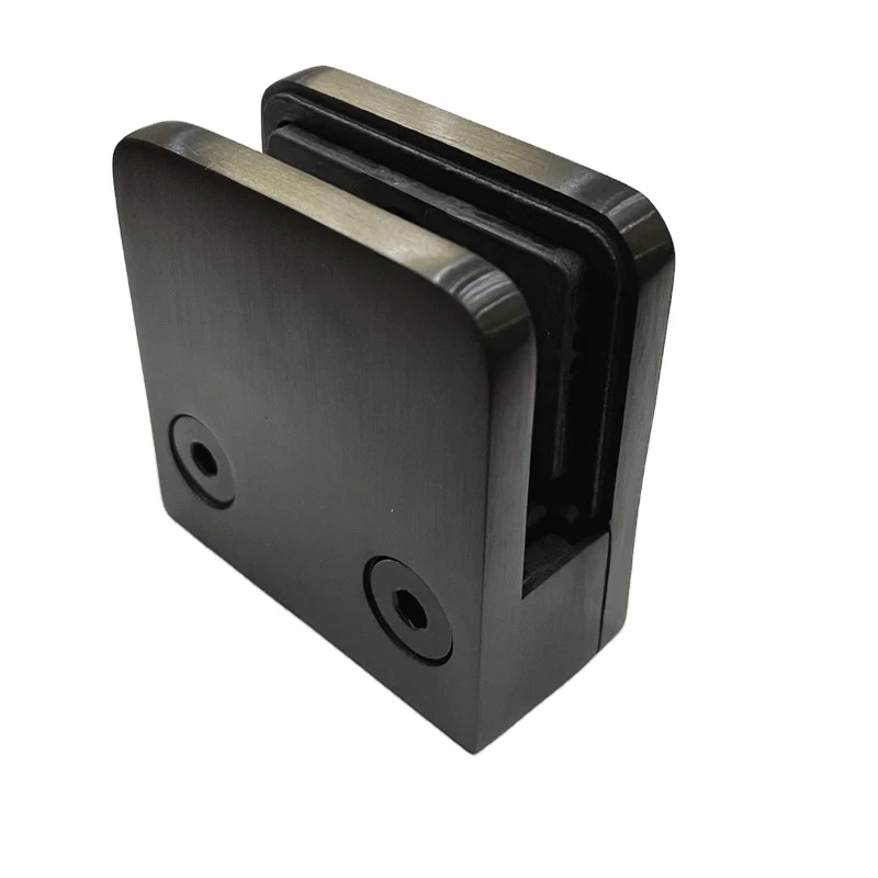 Matte Black Square Glass Clamp For 12mm Thick Glass Panels