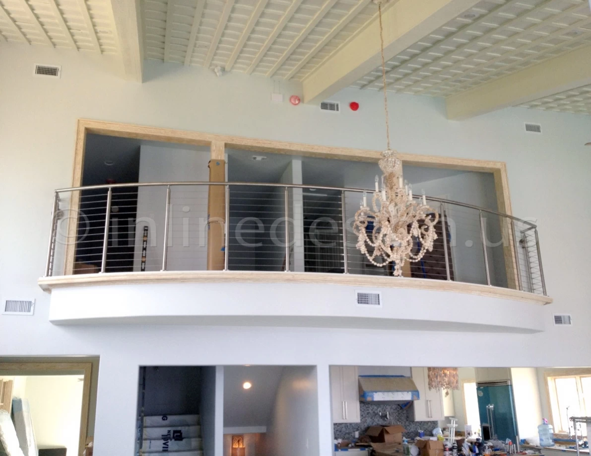 Modern radius and curved stainless steel balcony/bridge/deck cable railing