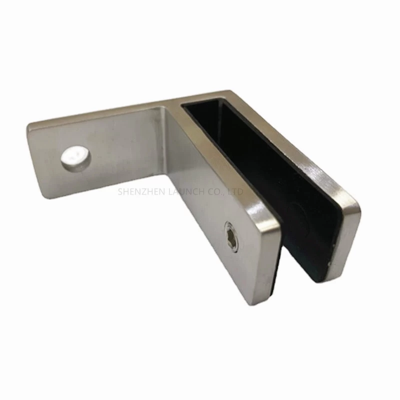 Satin brushed 316 stainless steel wall mount glass panel clamps