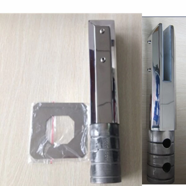 Shenzhen stainless steel square core drill glass spigot with cover plate for 1/2" glass fencing