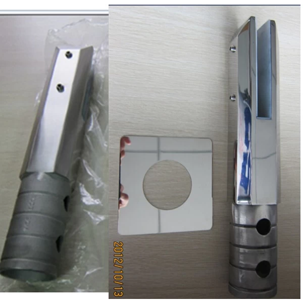 Shenzhen stainless steel square core drill glass spigot with cover plate for 1/2" glass fencing