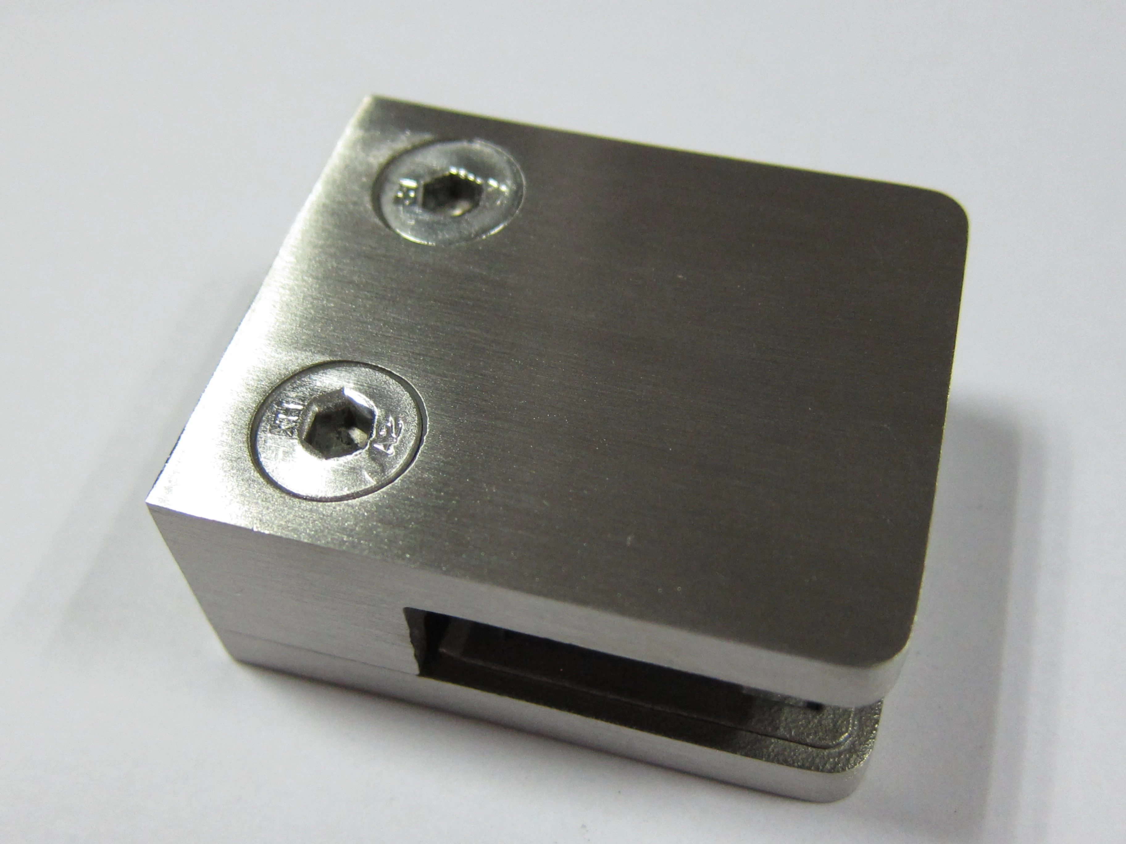 Square Glass Clamps with Flat back stainless steel 316 for Use With Square Tubing or Other Flat Surfaces