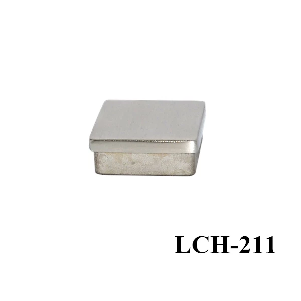 Square stainless steel end cap for handrail LCH-211