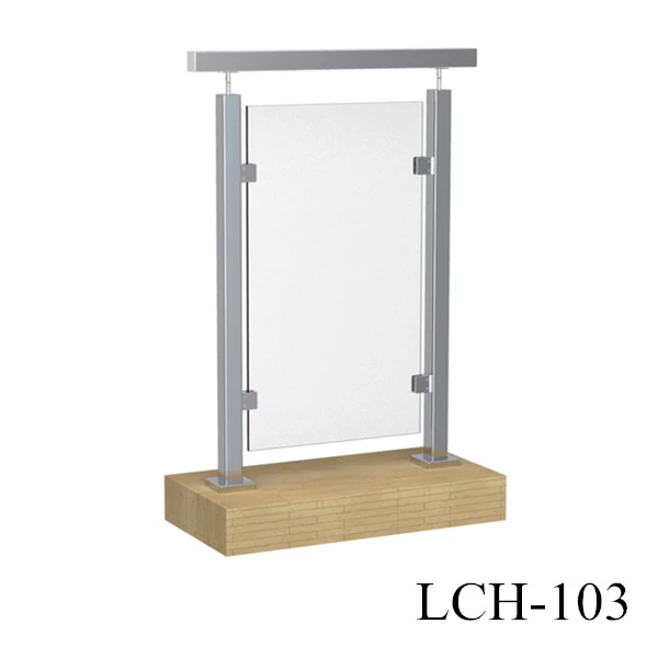 Square tube glass railing post LCH-103