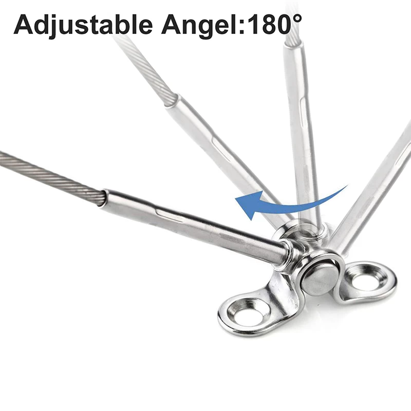 Stainlee steel adjustable 180 degree cable tensioner clamp for wire rope cable railing system