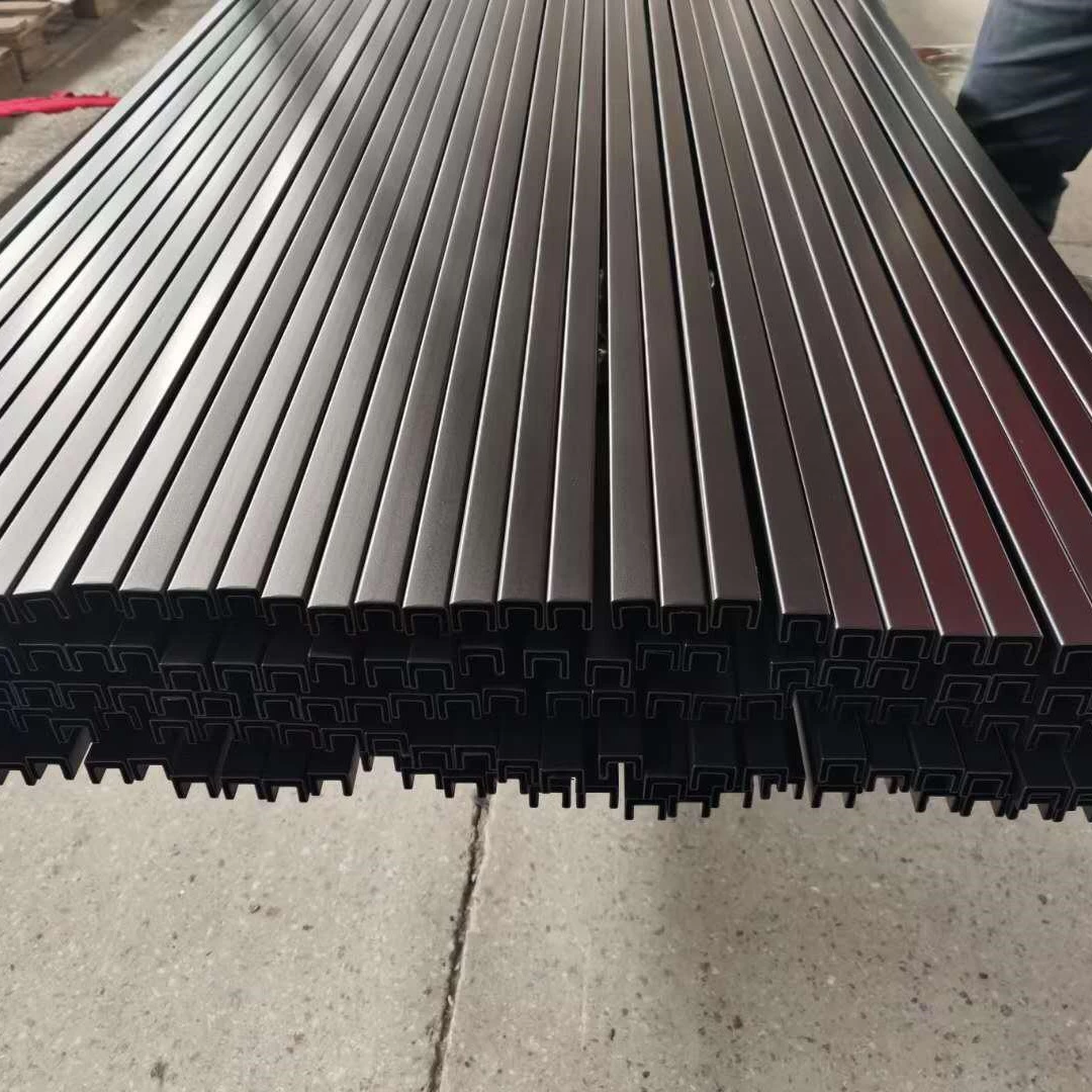 Stainless Steel 316L Glass Railing Black Color Square Slot Tube Handrail & Fittings
