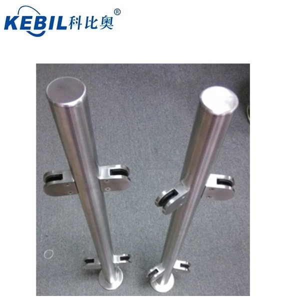 Stainless Steel Newel Post With 90 Angles Glass Clamp Handrail Post