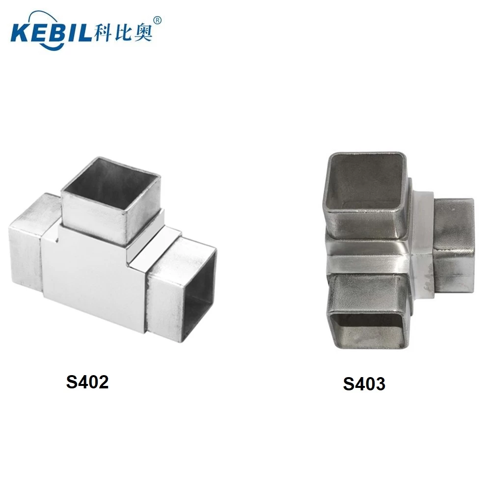 Stainless Steel Square Tube Connector 3 Way for 40*40mm Pipe