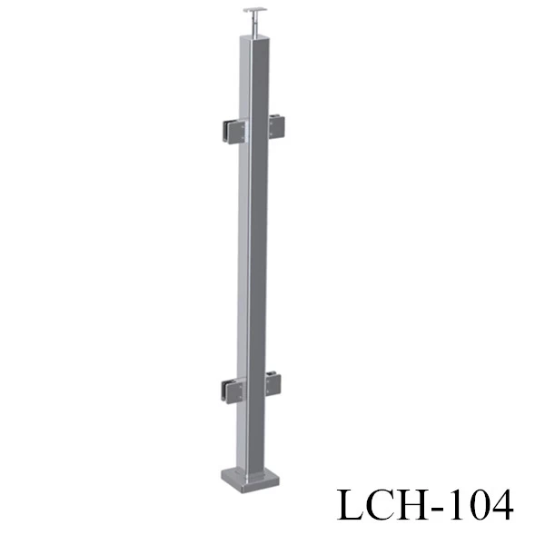 Stainless steel 316,50x50mm square handrail posts for glass balustrade handrail fence
