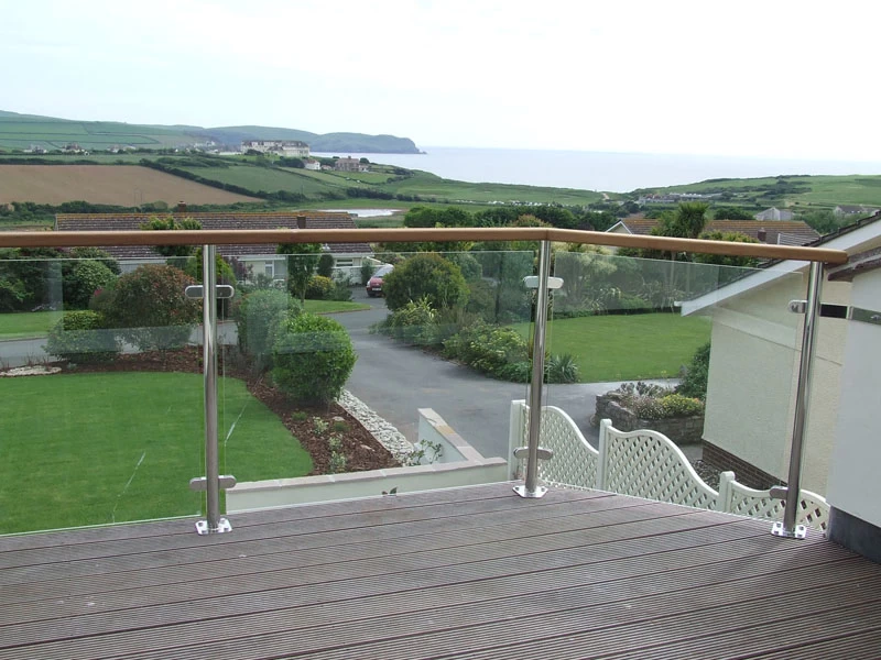 Stainless steel 316 balustrade post for crystal clear glass railing and cable railing system