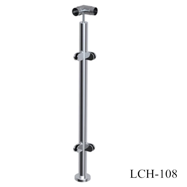 Stainless steel balustrade handrail posts for outdoor terrace / stair / balcony glass railing for sale