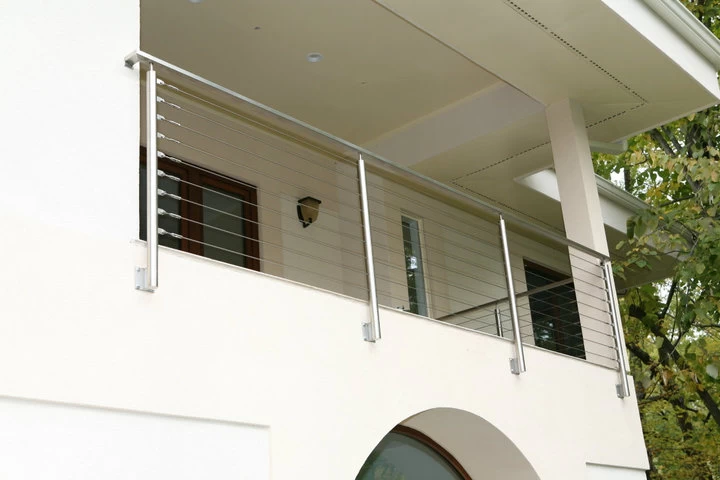 Stainless steel balustrade post for cable railing system