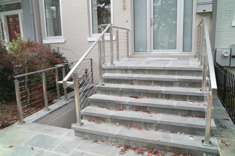 Stainless steel cable railing, square cable railing with 50*25mm handrail