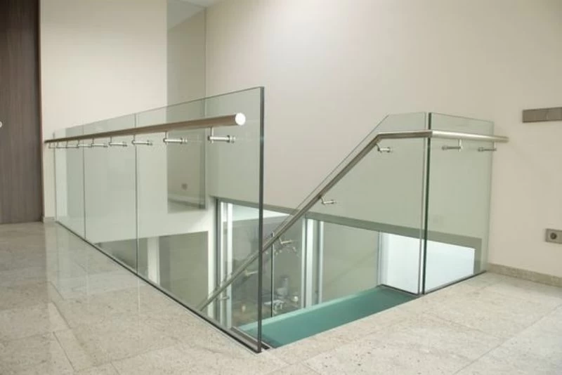 Stainless steel glass mounted handrail bracket to hold round or flat handrail for stair railing or balcony railing