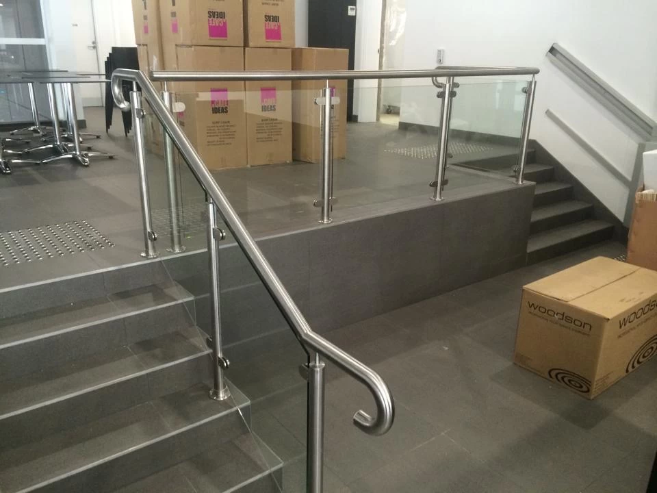 Stainless steel handrail post for modern design glass balustrade