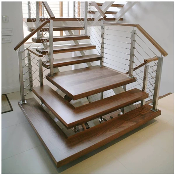 Stainless steel indoor open riser stair cable railing system