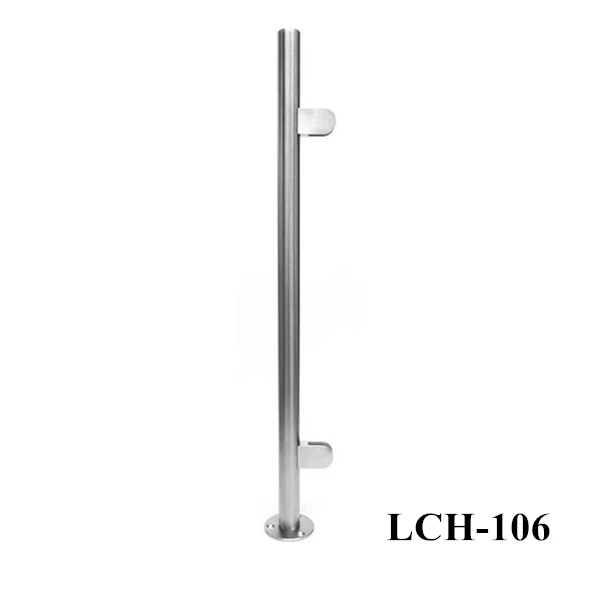 Stainless steel round post handrail for outdoor steps