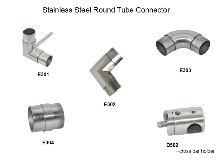 Stainless steel tube connector for diameter 43 and diameter 50.8mm round tube balustrade post