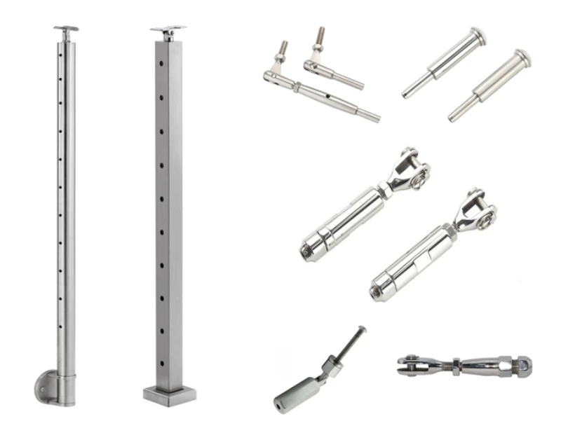 Stainless steel vertical cable railing kits for stair and balcony railing