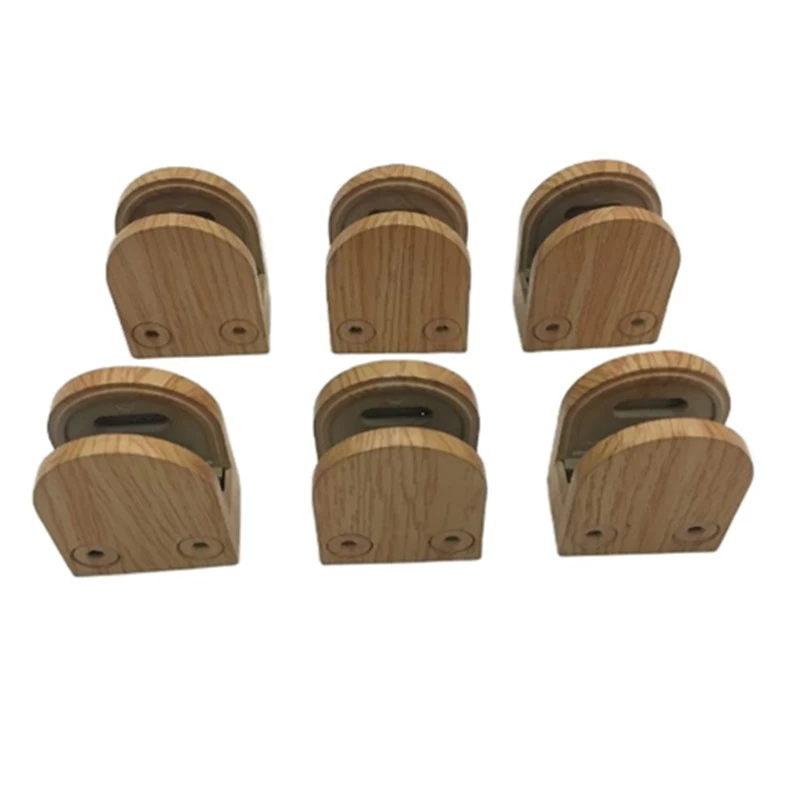 Wood Grain Finish Stainless Steel Glass Clamp Holers