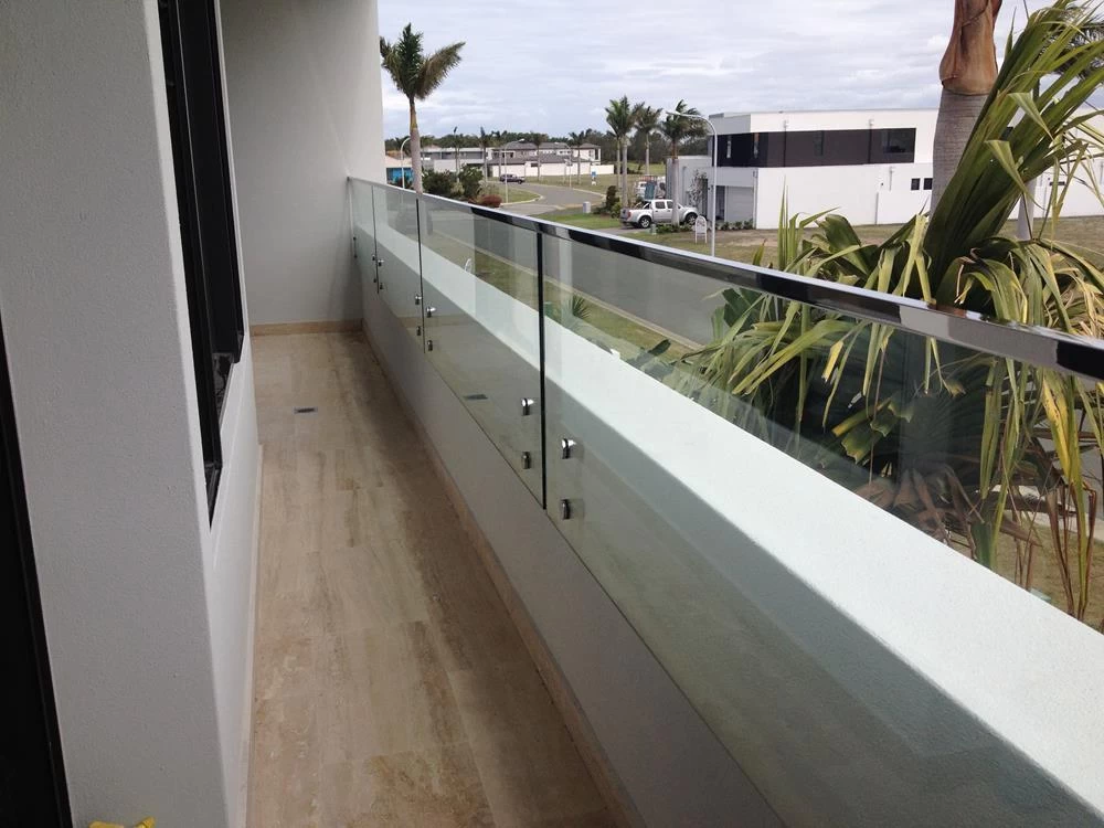 balcony staircase pool fenceing glass with top rail stainless steel channel