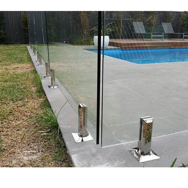 China 1/2 "sin marco valla de la piscina de cristal con mini-posterior de acero inoxidable