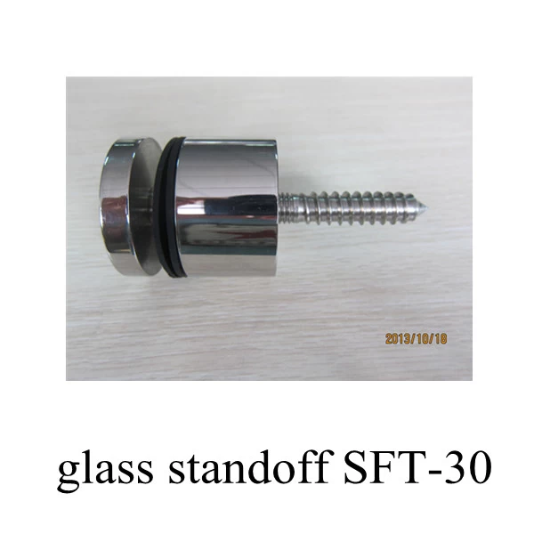 china de acero inoxidable enfrentamiento de vidrio sin marco para el balcón, SFT30 entablado de madera