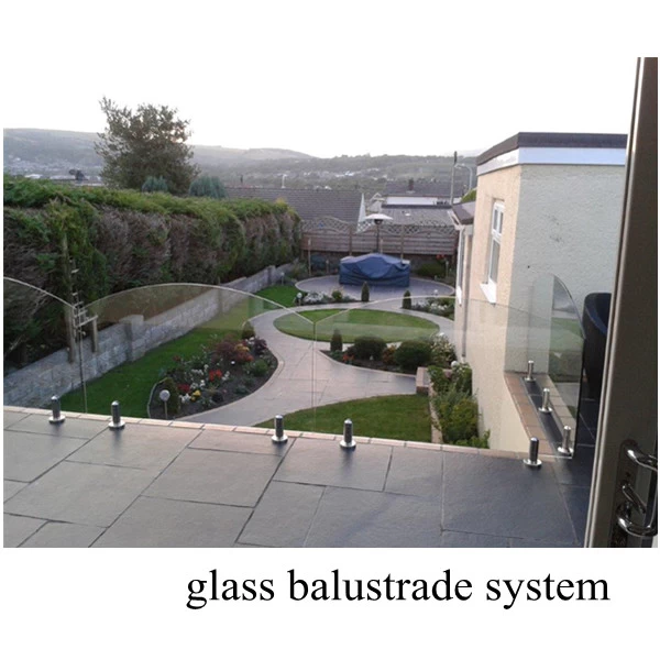 china supplier 1/2" frameless glass balustrade with stainless steel glass spigot for balcony design