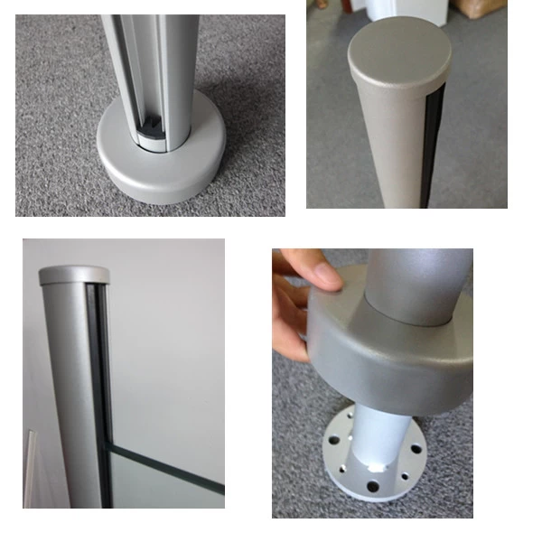 dia50mm*3mm thickness round aluminum T6063,T5 handrail post with powder coating for 1/2" glass railing