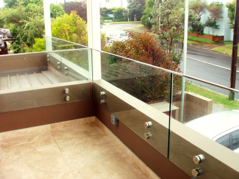 frameless glass balustrade rail slot handrail fittings stainless steel 316L material