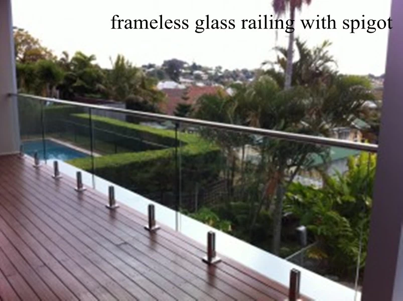 frameless glass balustrade with slotted top rail
