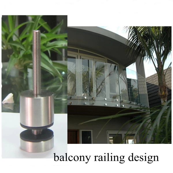 frameless glass balustrade with stainless steel glass standoff for balcony design china factory