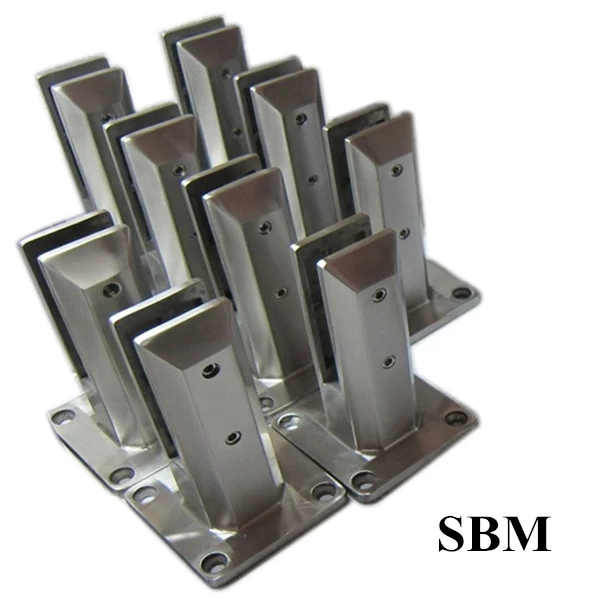 frictiont type stainless steel 316 grade square base plate glass spigot for 1/2" glass railing