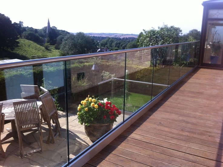 glass balustrade aluminum u channel modern design for balcony railing pool fencing