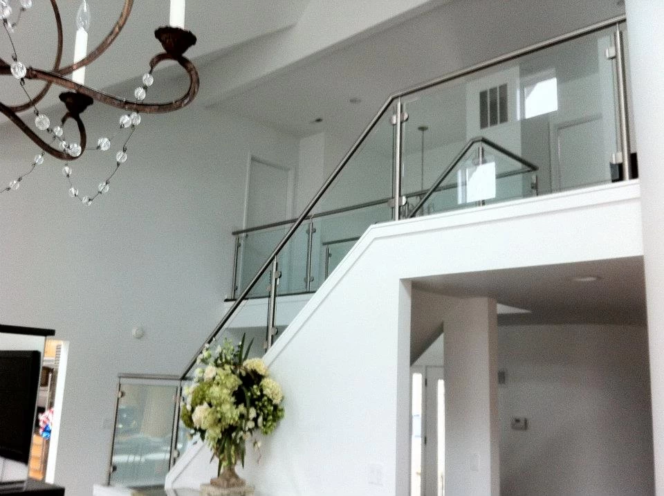glass staircase railing interior design