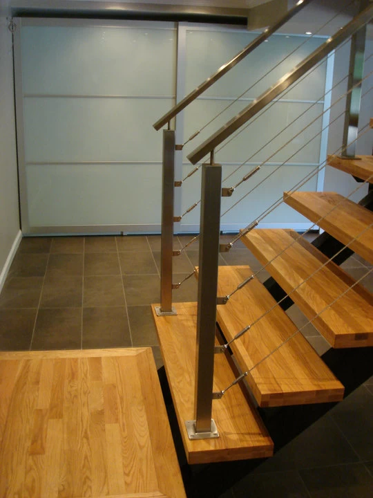 interior staircase design stainless steel wire rope railing
