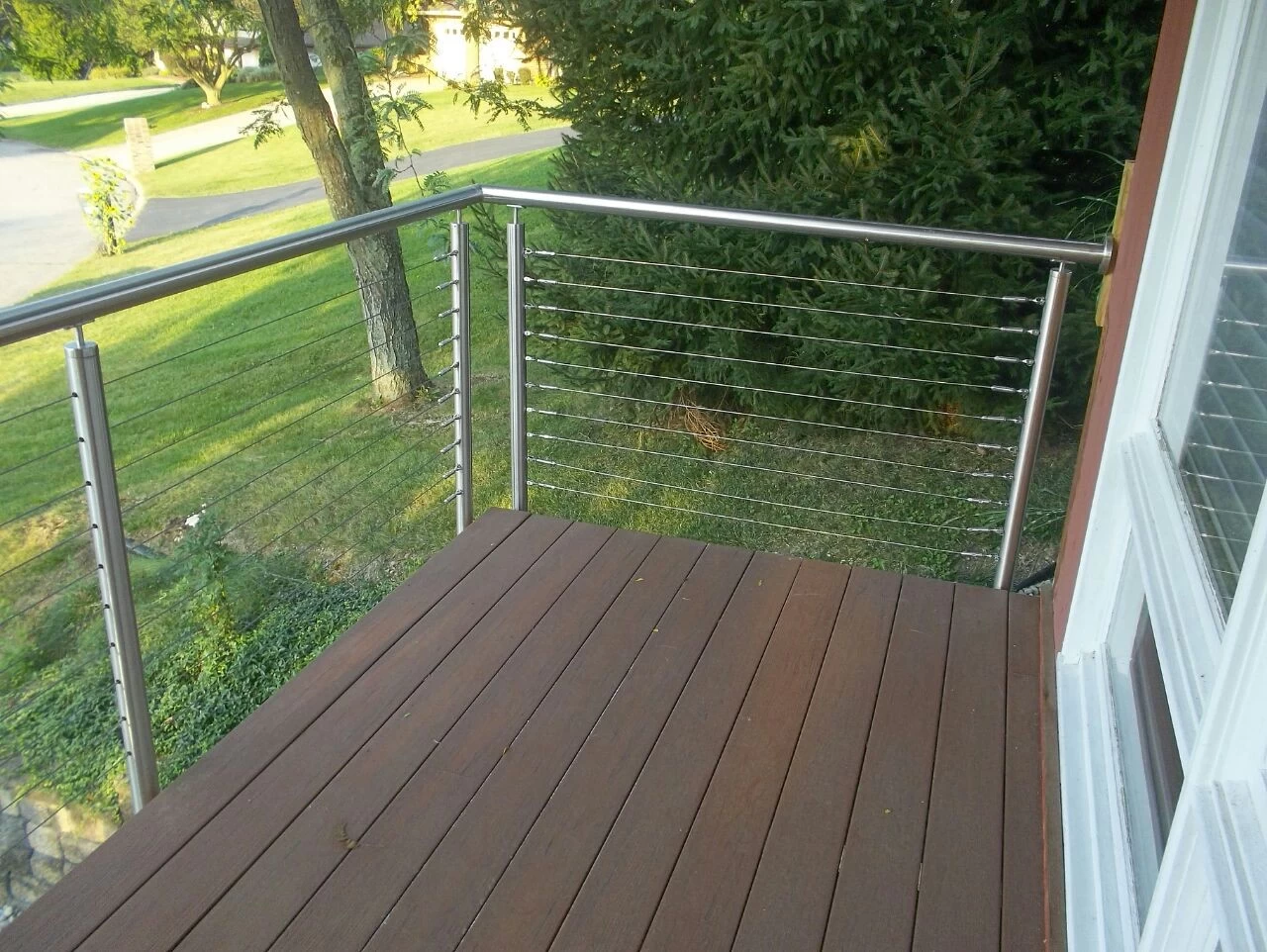 outdoor decking cable wire balustrade railing post system