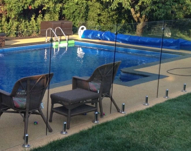 pool fence glass holder round base plate spigot