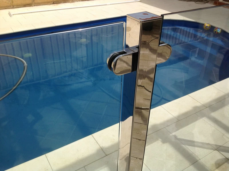 semi frameless glass pool fence design with stainless steel post