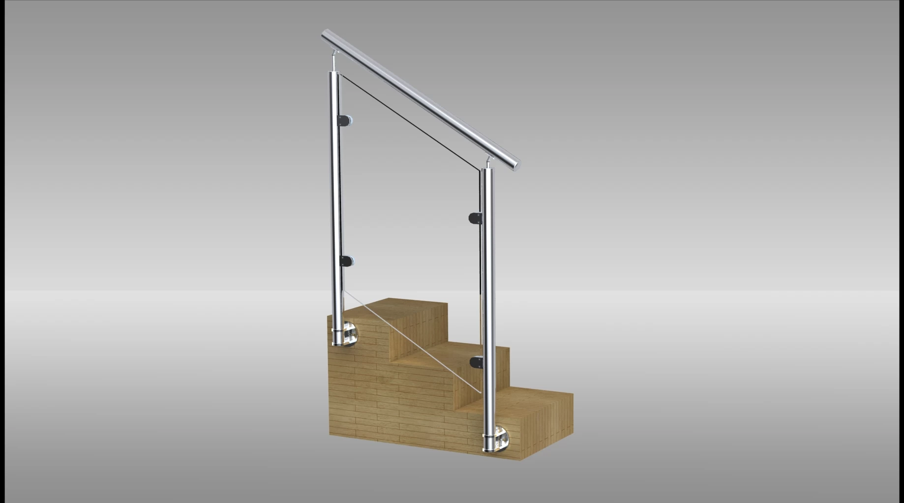 side mount Glass railing post for balcony