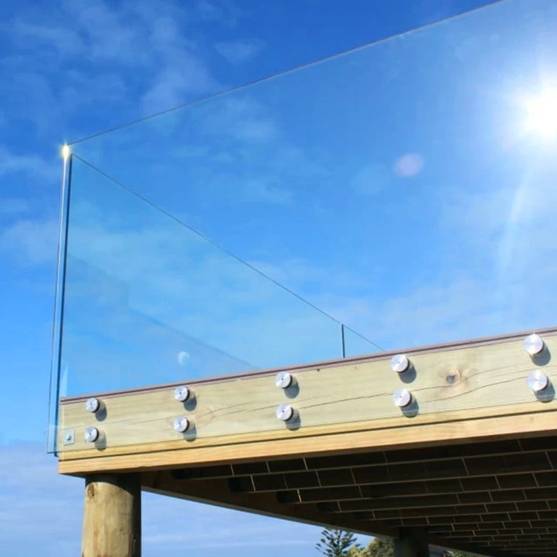 side mount standoff glass railing systems for frameless balcony design