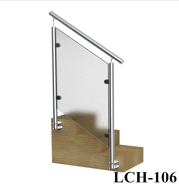 side mounting glass railing for staircase
