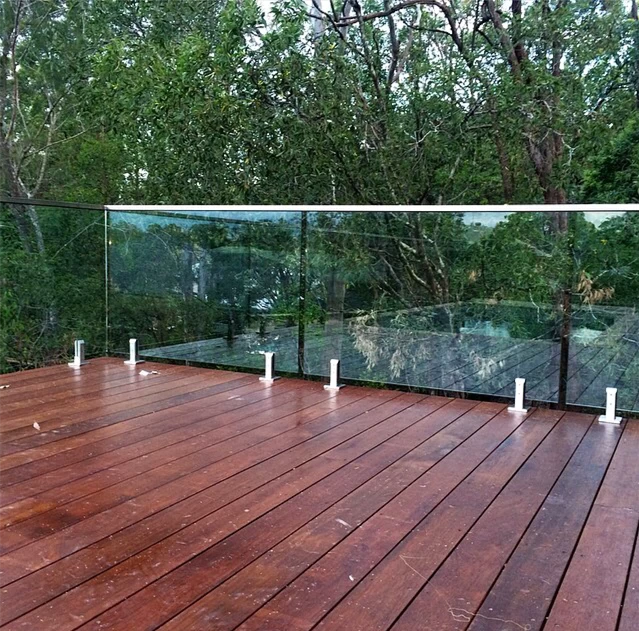 slotted handrail and fittings for balcony glass railing design