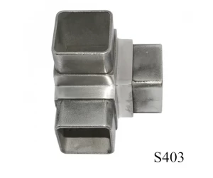 stainless steel 3 way square tube connector S403