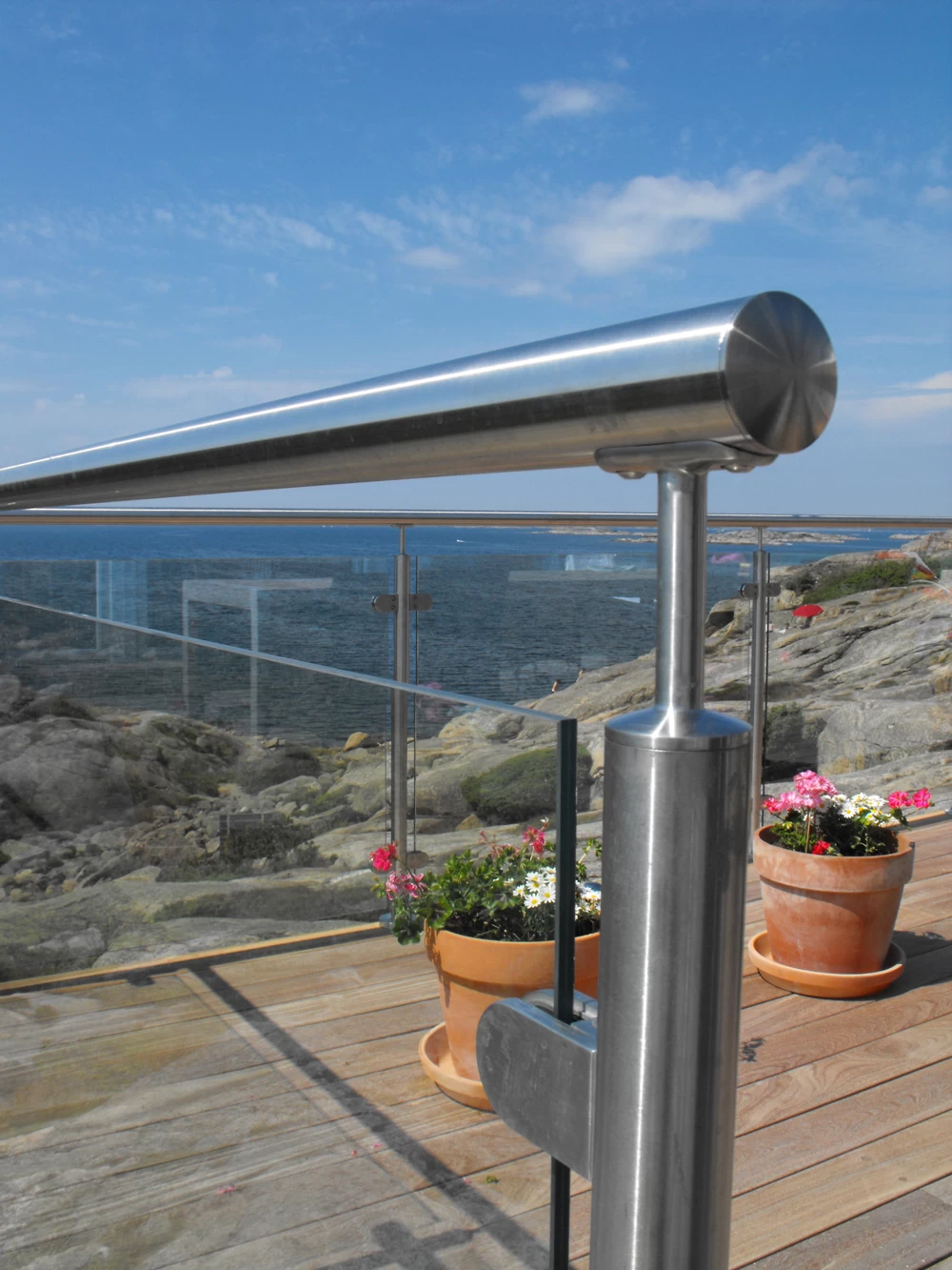 stainless steel balustrade post glass railing modern design for balcony railing