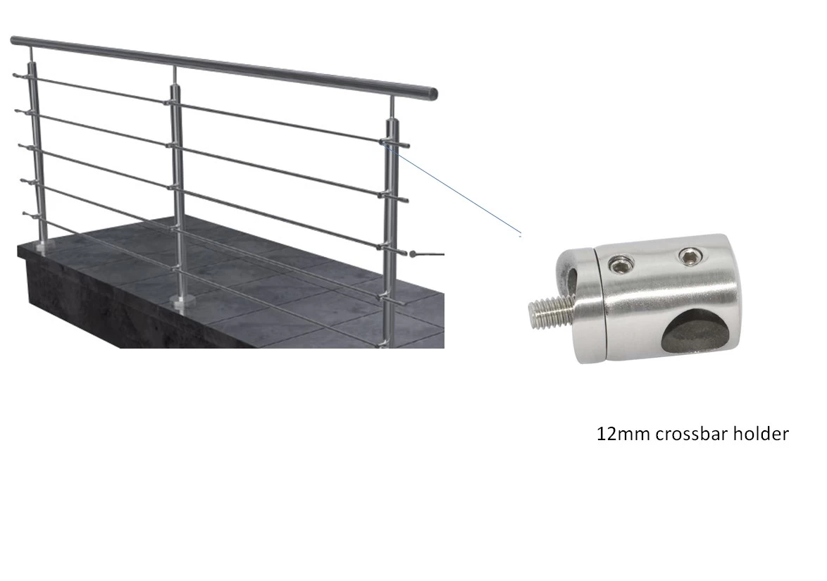 stainless steel crossbar railing holder 12mm