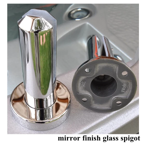 stainless steel frameless round base plate glass spigot with cover ring stock available china