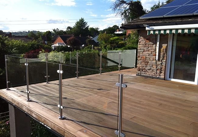 stainless steel glass banister balustrade deck balcony railing design
