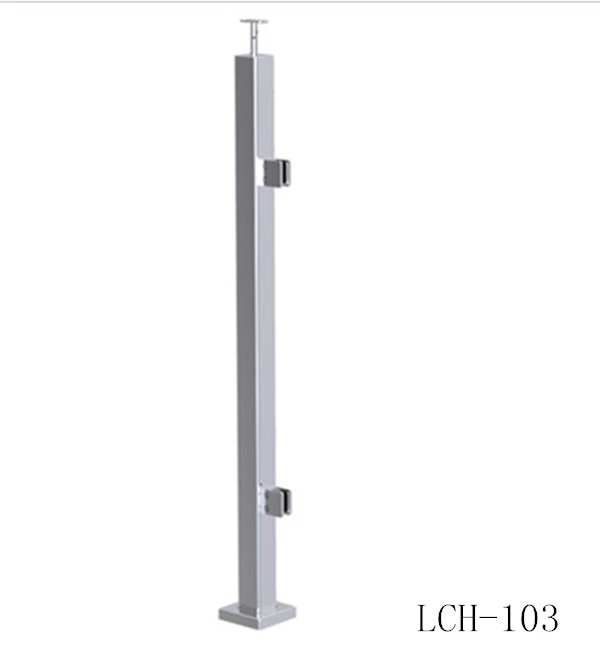 stainless steel glass railing post square one way